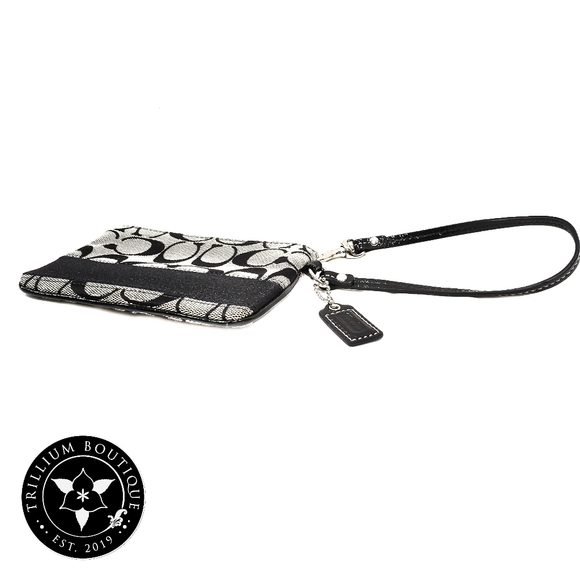 Coach Women's Zip Wristlet Black/Gray - Picture 2 of 5